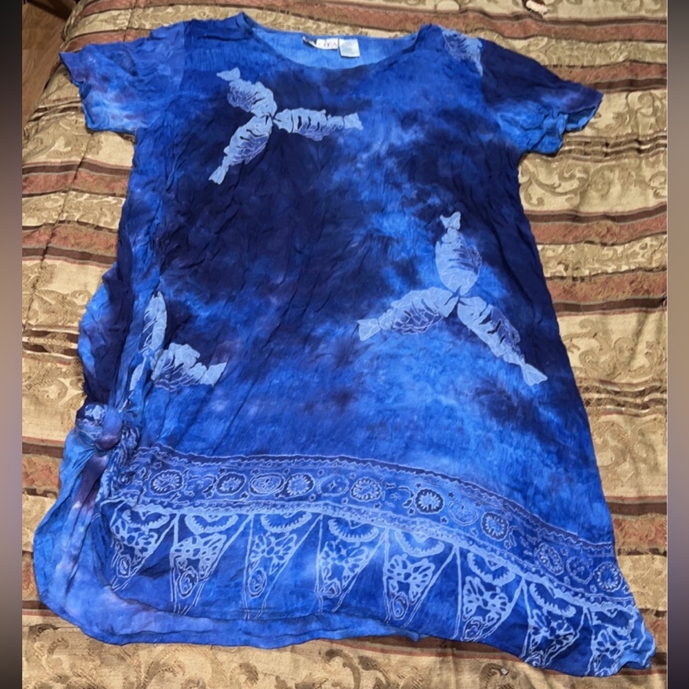 LaCera tie dye coastal vintage cover up dress